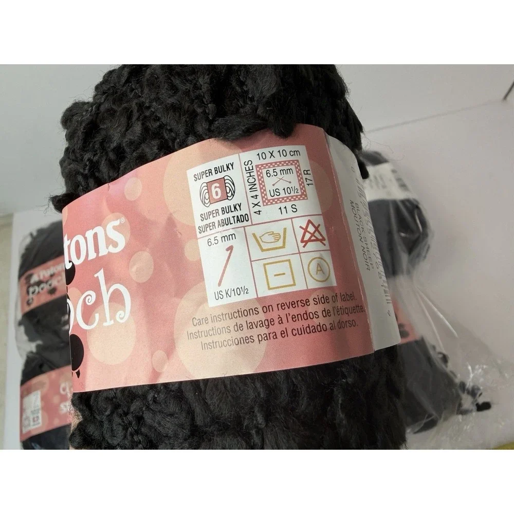 Patons Pooch Yarn Color Black Sheep Super Bulky 6 Acrylic Wool Nylon